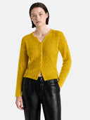 Cashmere-Silk Openwork V-Neck Sweater