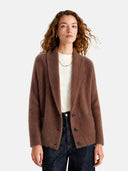 Women's 100% Wool Relaxed Shawl Collar Cardigan