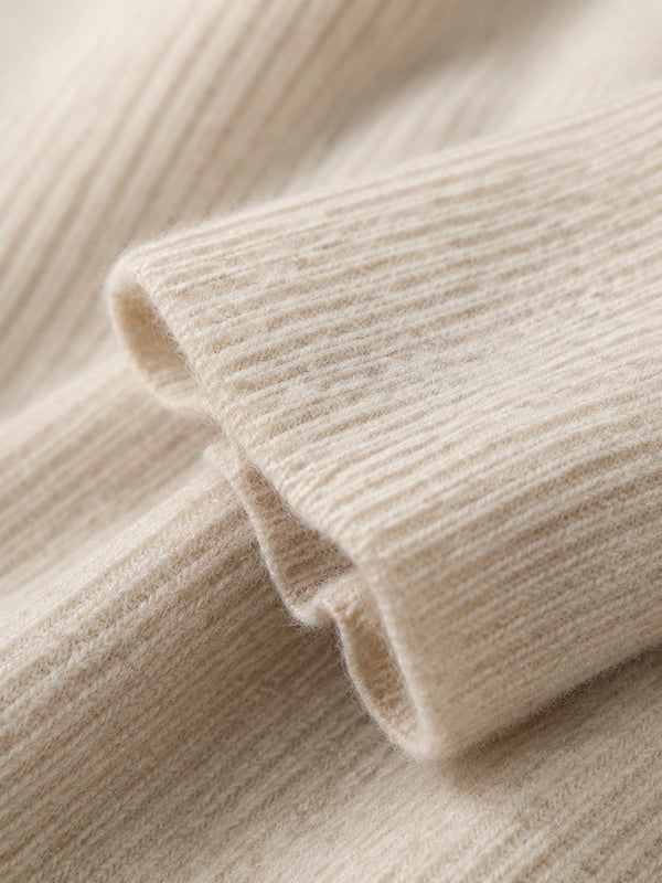 Women’s Longline Wool Cardigan – V-Neck Relaxed Fit Knit Sweater with Pockets