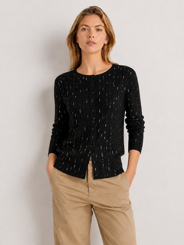 Women’s Wool Knit Crew Neck Sweater Loose Fit Ribbed Pullover Top