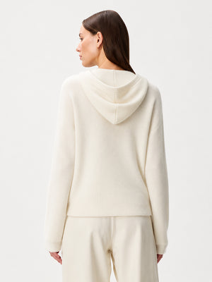 Women's Hooded Henley Wool Knit Sweater