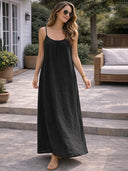 Women's Solid Color Backless Cami Dress