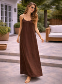 Women's Solid Color Backless Cami Dress
