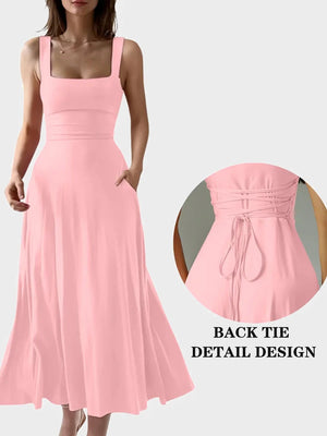 Women’s Elegant Square Neck Maxi Dress