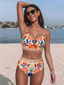 2 Piece Bikini Set U-Wire Cutout Swimsuit