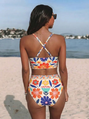 2 Piece Bikini Set U-Wire Cutout Swimsuit