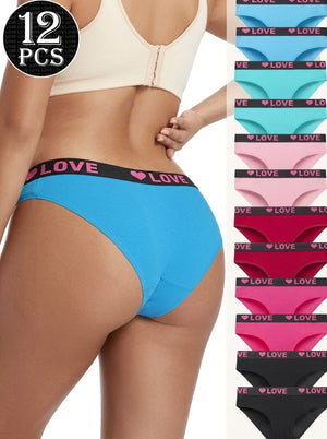 12-Pack High Rise Panties for Women – Soft Breathable Everyday Underwear