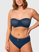 Sheer Mesh Unlined Underwire Strapless Balconette Bra