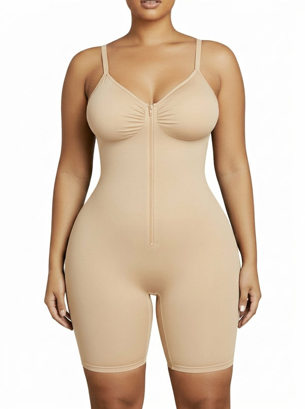 Zip-Up Sculpting Shapewear Bodysuit