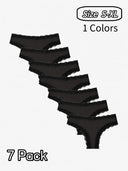 7-Pack Leopard Lace Thong Panties for Women – Sexy Low Rise Breathable Underwear with Romantic Bow Detail, Soft Stretch Everyday Comfort