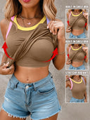 2-in-1 Ribbed Racerback Tank Top with Built-In Bra Support