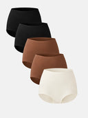 Women’s Seamless High Waist Panties 5-Pack – Full Coverage No Show Underwear, Breathable & Ultra Soft Everyday Fit