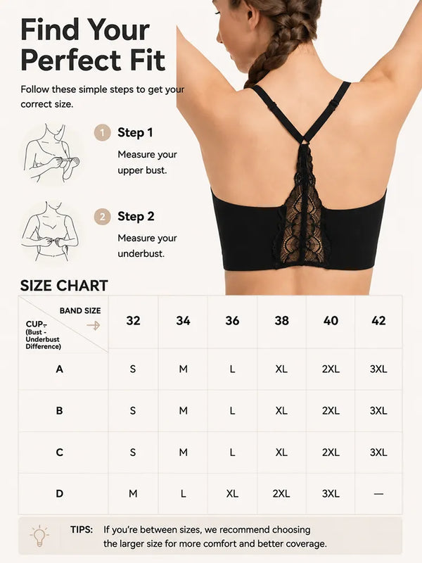 Lace Racerback Wireless Push-Up Deep V Jelly Bra