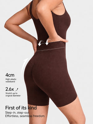 Back Pull Down Easy Bathroom Shaping Bodysuit | Tummy & Butt Contour Shapewear