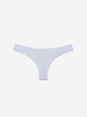 6 pack Women’s Lace Trim Ribbed Thong Underwear – Soft Stretch Sexy Panty