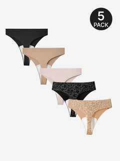 5-Pack Seamless Camel Toe Cover Thong