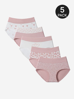 5 Pack Women’s Cute High Waisted Cotton Seamless Briefs