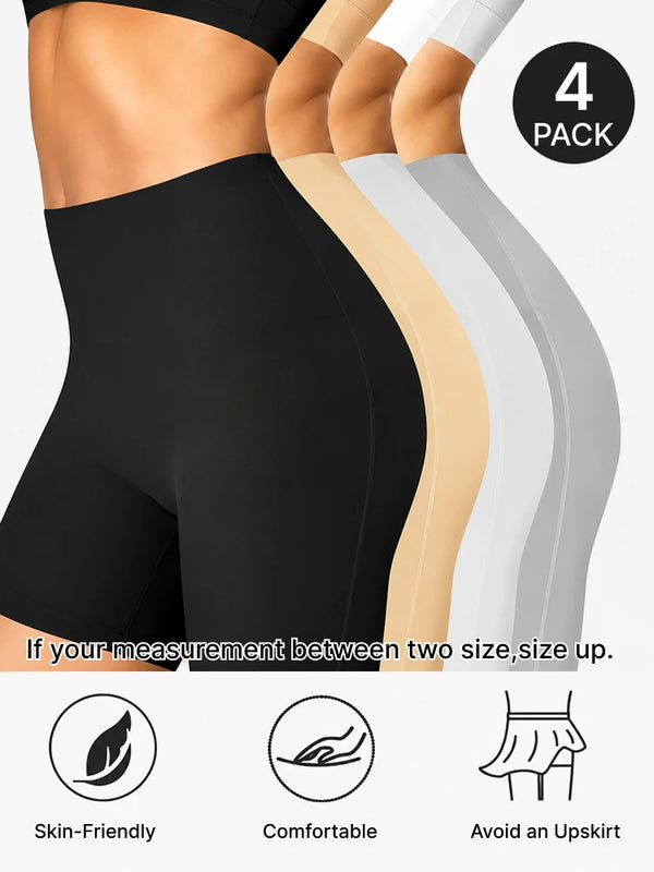 4-Pack Seamless High-Waist Smoothing Shorts