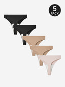 5-Pack Seamless Camel Toe Cover Thong