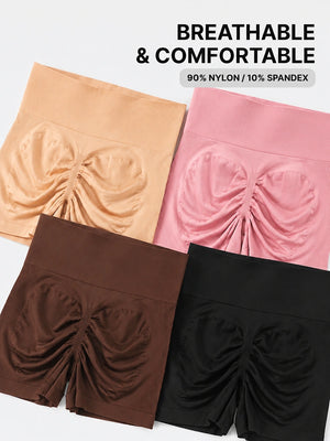 4-Pack Ribbed Butt Lift Shaping Shorts for Women
