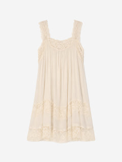 Romantic Lace Trim Babydoll Mini Dress