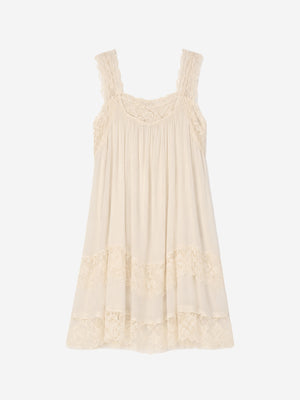 Romantic Lace Trim Babydoll Mini Dress