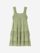 Romantic Lace Trim Babydoll Mini Dress