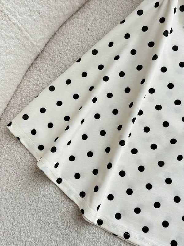 Women's Ruched Tie Back Polka Dot Dress