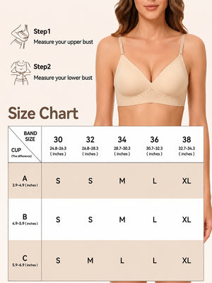 Women Seamless Invisible Low‑Back Backless Bra