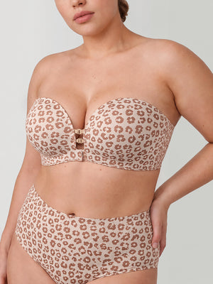 Plus-Size Women's Strapless Double Front Clasp Push-Up Bra (Fits D/DD/F/G/H Cups)