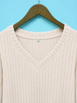 Women's Lightweight V Neck Knit Tunic Top