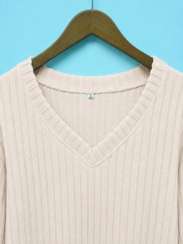 Women's Lightweight V Neck Knit Tunic Top