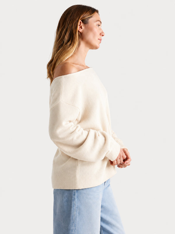 Women’s Relaxed Scoop Neck Drop Shoulder Sweater