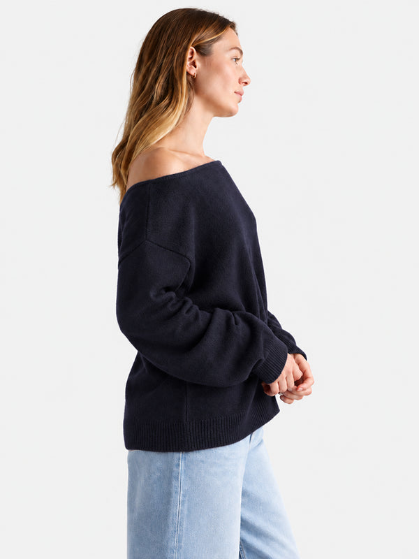 Women’s Relaxed Scoop Neck Drop Shoulder Sweater