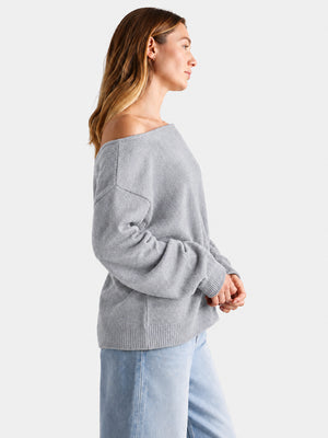 Women’s Relaxed Scoop Neck Drop Shoulder Sweater