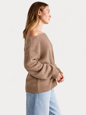 Women’s Relaxed Scoop Neck Drop Shoulder Sweater