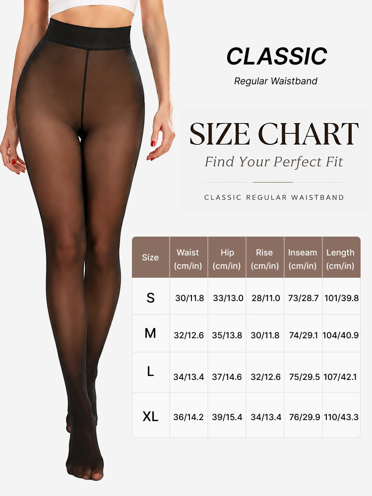 Women’s Fleece Lined Tights – Sheer Look Thermal Shaping Pantyhose