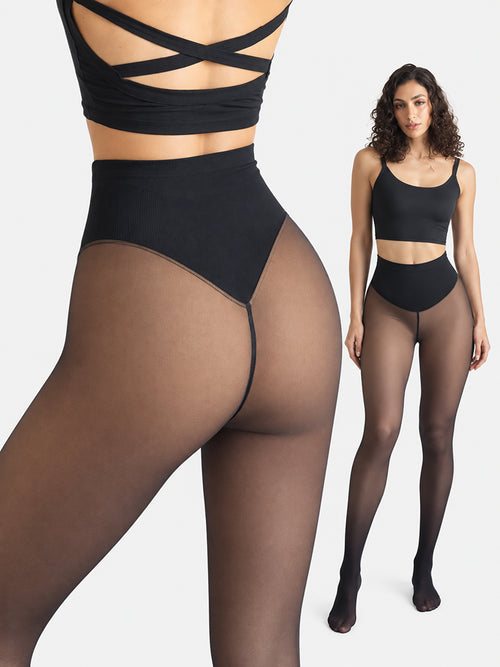Women’s Magic Fleece-Lined Leggings with Compression Band & One-Seam Design