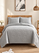 Vintage Damask Ultrasonic Quilted Bedding Set