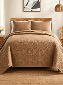 Vintage Damask Ultrasonic Quilted Bedding Set