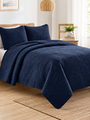 Vintage Damask Ultrasonic Quilted Bedding Set