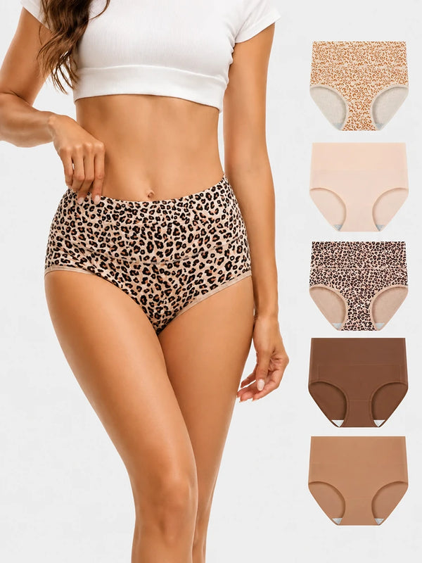 Your Everyday Comfort Starts Here – Soft Cotton High Waist 5-Pack Panties