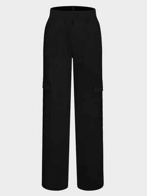 Mid Rise Pockets Straight Leg Casual Cargo Jeans