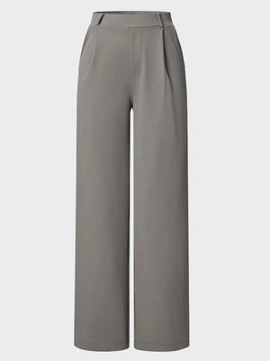 High Waisted Pocket Straight Leg Work Pants