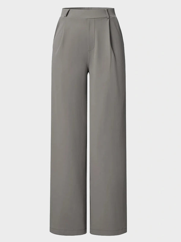 High Waisted Pocket Straight Leg Work Pants