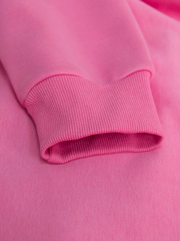 Women Cotton Oversized Sweatshirts Autumn Thick Warm Fleece Loose Solid Pullover Hoodies