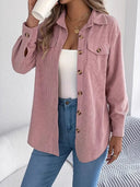 Women’s Solid Corduroy Shirt Jacket