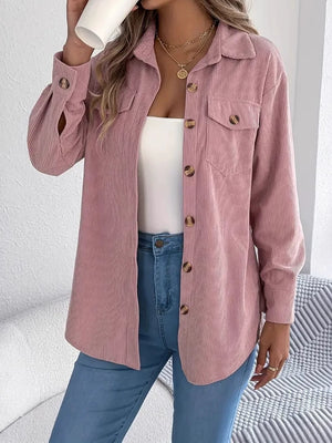 Women’s Solid Corduroy Shirt Jacket