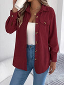 Women’s Solid Corduroy Shirt Jacket
