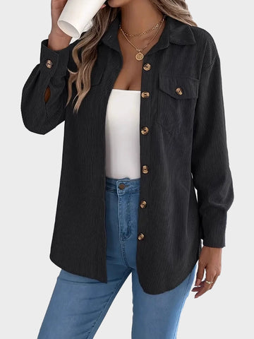 Women’s Solid Corduroy Shirt Jacket
